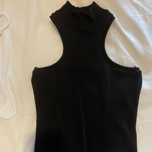 Zara seamed high neck black bodysuit. Size M. Like new condition